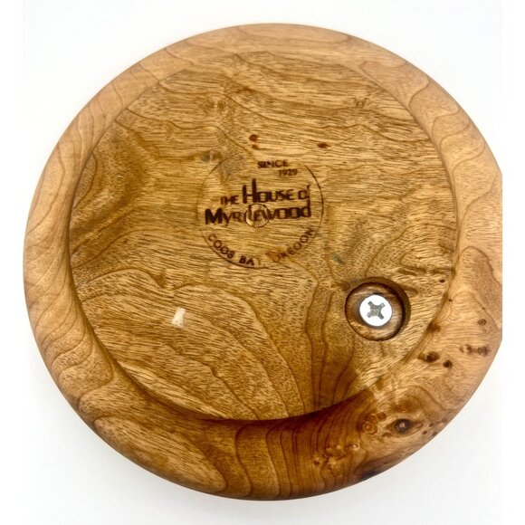 Vintage House of Myrtlewood Appetizer Cheese Serving Tray Toothpick Holder 8"D - Picture 5 of 8